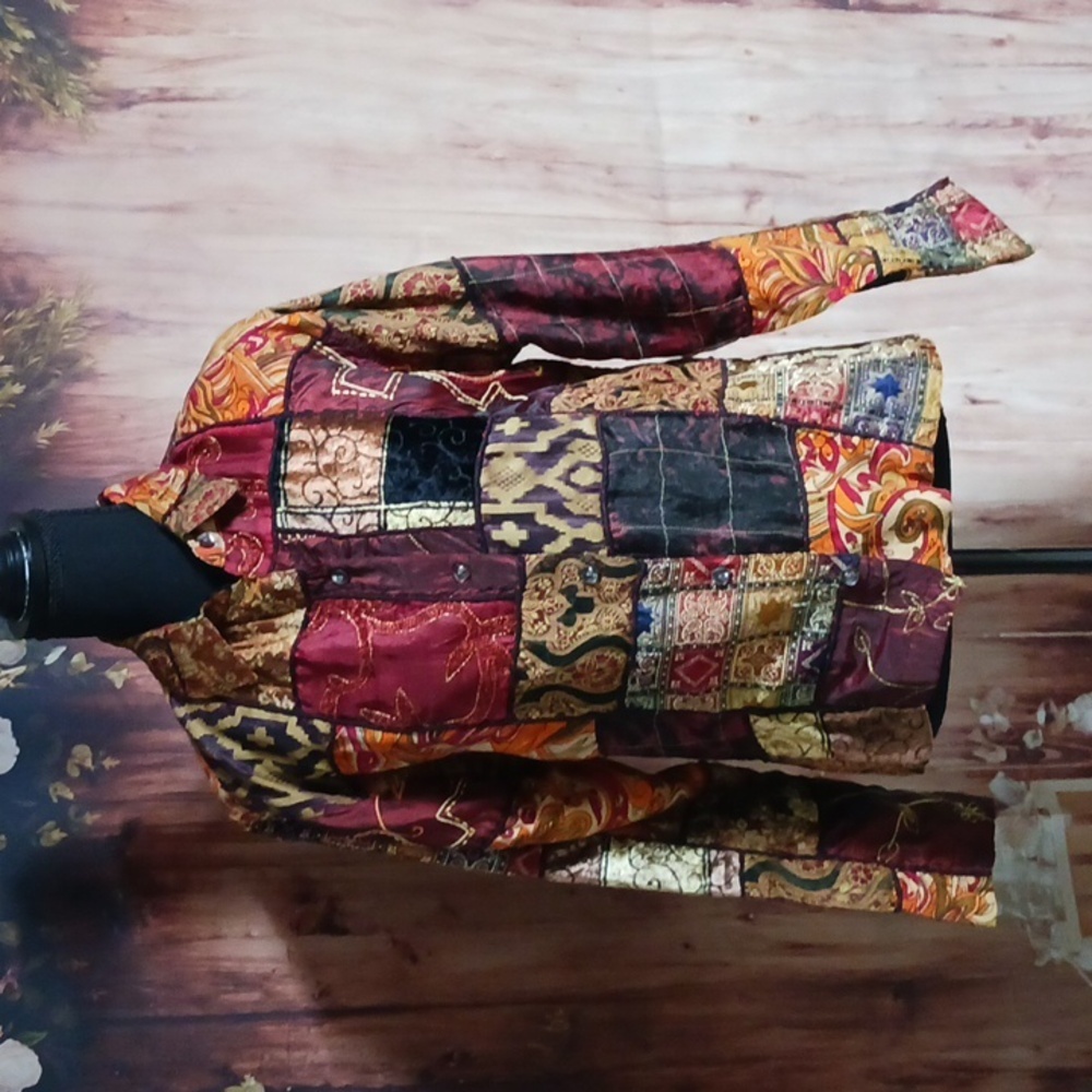 Chico's Size 0 Fall Patchwork Jacket, Stunning! L… - image 1